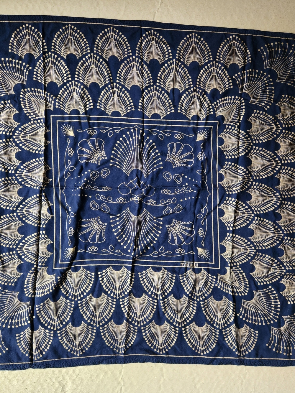 Maradji Navy and Gold Bandana Scarf
